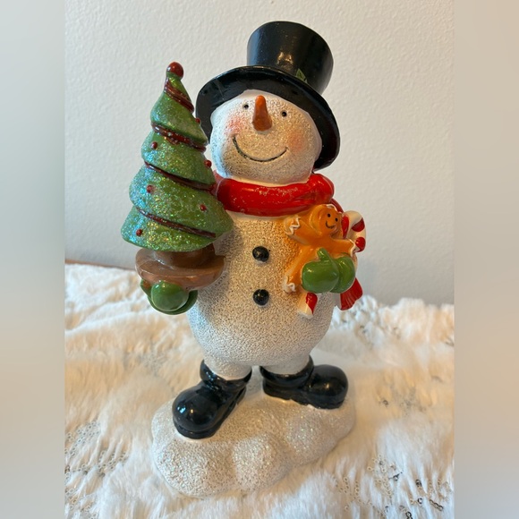 Valerie Parr Hill 2-Piece Snowman Figures w/ Gingerbread Cookies Tree - Picture 3 of 6